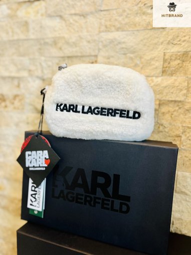 Чанта за рамо Karl Lagerfeld с добавка кожа 